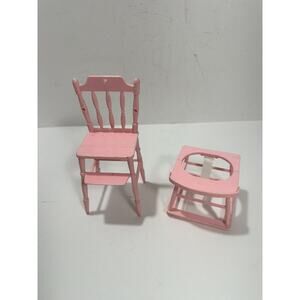 VTG 1988 Galoob Bouncin Baby Doll Pink Plastic Walker w/ wheels + Chair‎